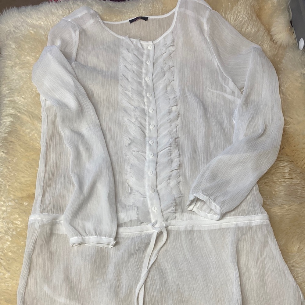 Mark sheer gauze long sleeve top size M